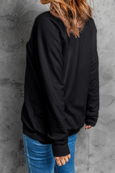 Women's Howdy Christmas Western Graphic Sweatshirt in Black