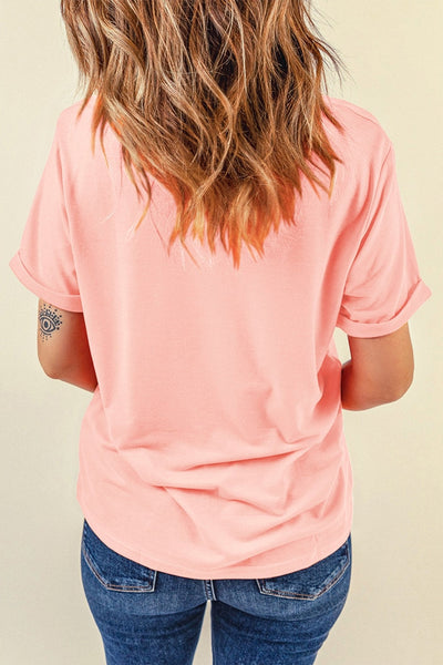 Women's Howdy Honey Pink Graphic Tee with Horseshoe Heart