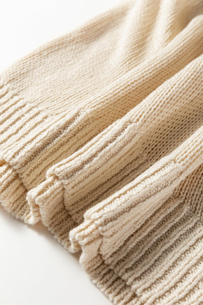 Women's Jet Stream V-Neck Sweater with Pointelle Knit Sleeves