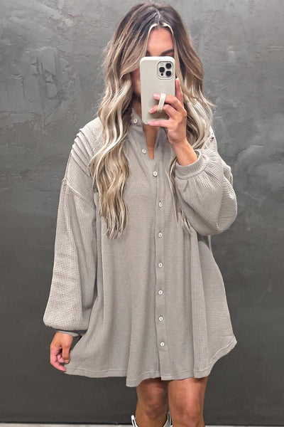 Women's Jet Stream Waffle Knit Tunic Mini Dress