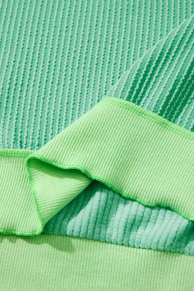 Women's Kelly Green Twisted Rib Knit Top with Asymmetrical Hem