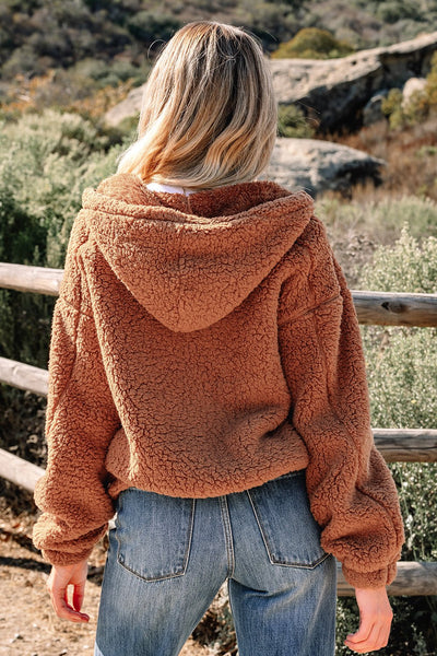 Women's Light Grey Women's Cozy Sherpa Jacket with Pockets - Soft Fleece Layer for Casual Style and Comfort
