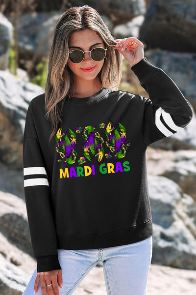 Women's Mardi Gras Crawfish Varsity Sweatshirt with Drop Shoulders