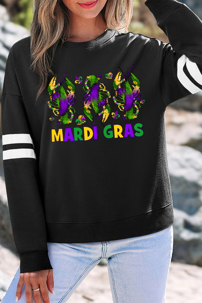 Women's Mardi Gras Crawfish Varsity Sweatshirt with Drop Shoulders