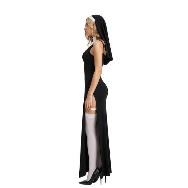 Women's Medieval Nun Cosplay Dress