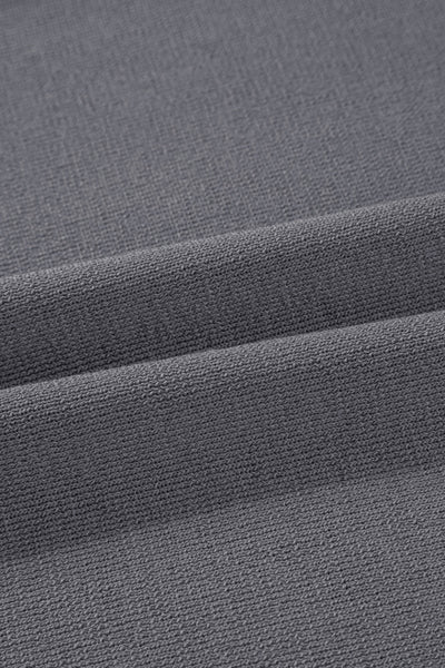 Women's Medium Grey Knit Pant Set with Contrast Trim