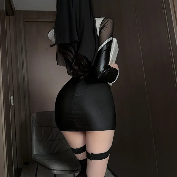 Women's Nun Cosplay Costume Set