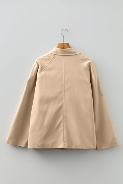 Women's Parchment Plaid-Lined Single-Breasted Short Trench Coat