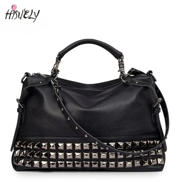Women's PU Leather Rivet Tote