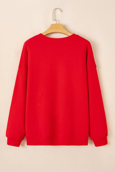 Women's Red Valentine's Heart Sketch Graphic Sweatshirt