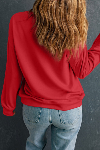 Women's Red Valentine's Heart Sketch Graphic Sweatshirt