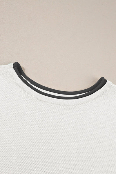 Women's Relaxed Colorblock Knit Two-Piece Pant Set in Alabaster