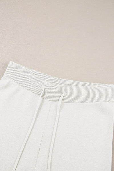 Women's Relaxed Colorblock Knit Two-Piece Pant Set in Alabaster