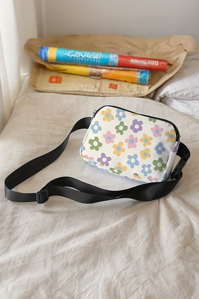 Women's Retro Floral Canvas Crossbody Bag with Adjustable Strap