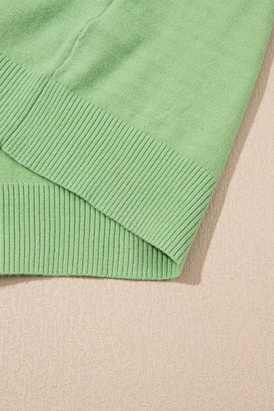 Women's Sage Green Clover Jacquard Short Sleeve Cardigan
