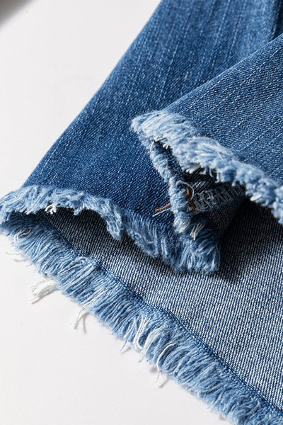 Women's Sail Blue High-Waisted Button Fly Flare Jeans