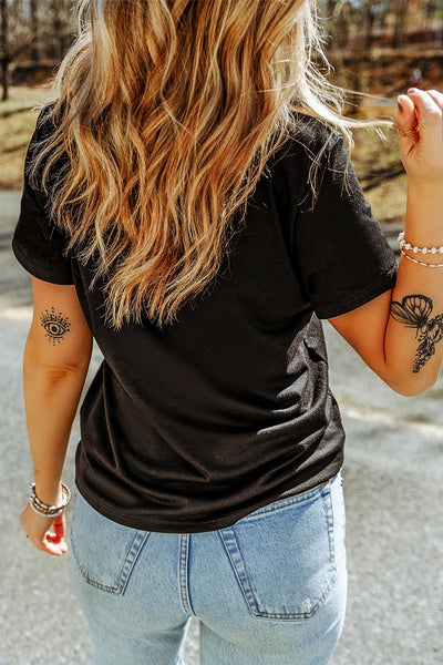 Women's Sequined Cherry Graphic Tee in Soft Cotton Blend