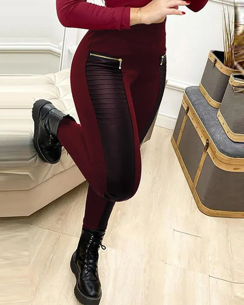 Women's Slim Casual Leather Pants