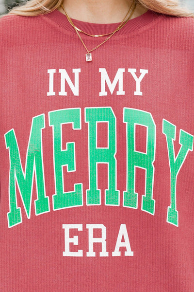 Women's Strawberry Corded Graphic Sweatshirt in Loose Fit