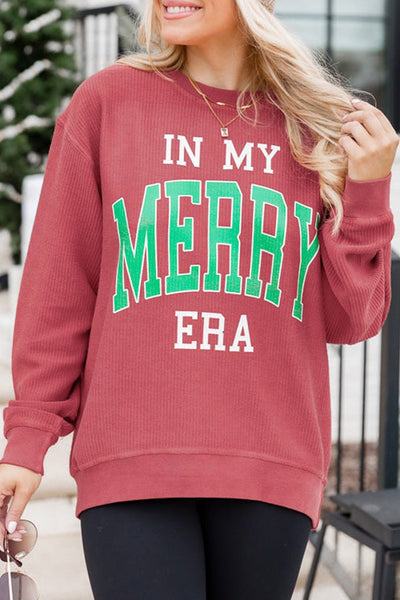 Women's Strawberry Corded Graphic Sweatshirt in Loose Fit