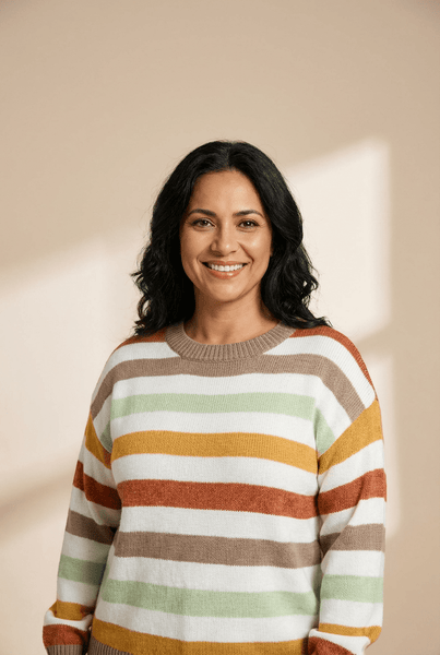 Women's Striped Crewneck Plus Size Oversized Knit Sweater