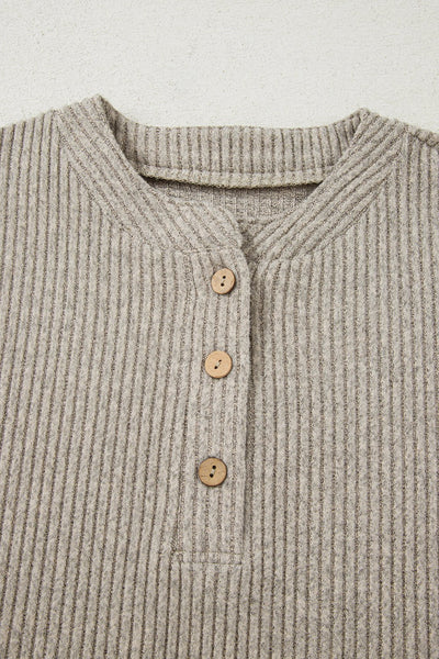 Women's Stylish Women's Long Sleeve Henley Knit Top in Soft Cotton - Casual Everyday Shirt for Effortless Chic Comfort