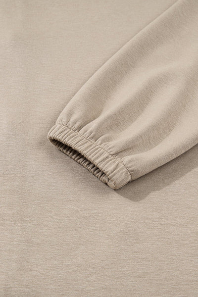 Women's Taupe Embroidered Fleece Zip-Up Hoodie Jacket