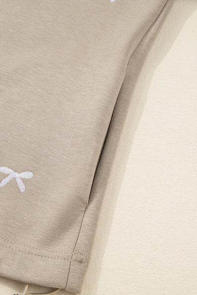 Women's Taupe Embroidered Fleece Zip-Up Hoodie Jacket