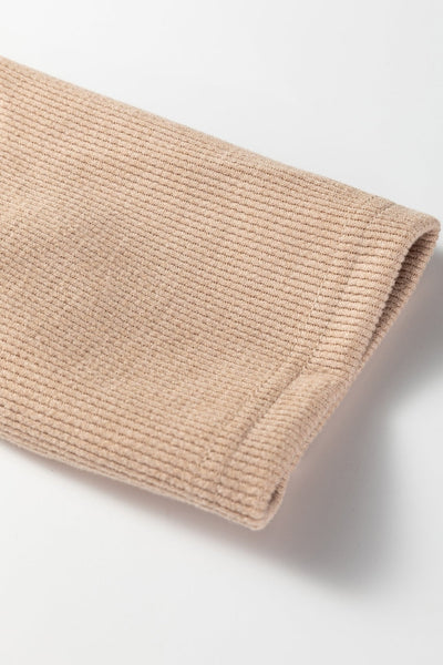 Women's Textured Thermal Lace Drawstring Hoodie in Oatmeal