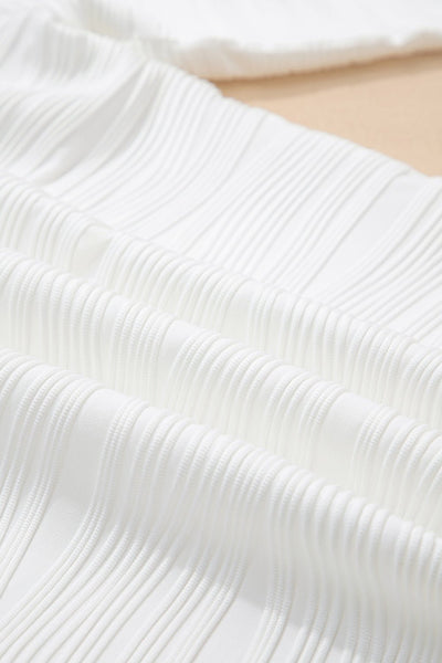 Women's Textured Zip-Neck Pullover in Cloud White