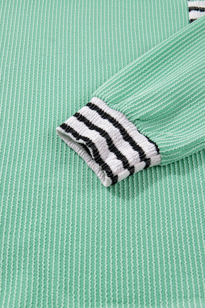 Women's Vibrant Women's Long Sleeve Patchwork Top - Stylish, Comfortable Fit for Casual Everyday Wear