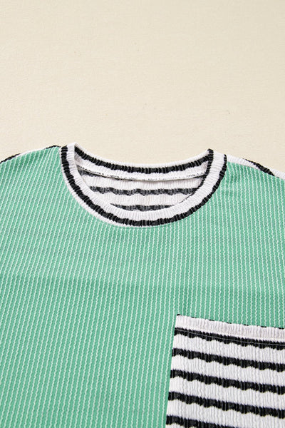 Women's Vibrant Women's Long Sleeve Patchwork Top - Stylish, Comfortable Fit for Casual Everyday Wear