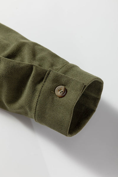 Women's Vineyard Green Corduroy A-Line Mini Dress with Collar