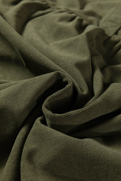 Women's Vineyard Green Corduroy A-Line Mini Dress with Collar