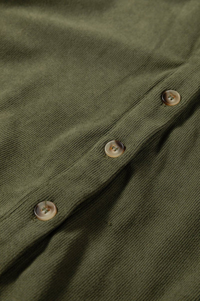 Women's Vineyard Green Corduroy A-Line Mini Dress with Collar