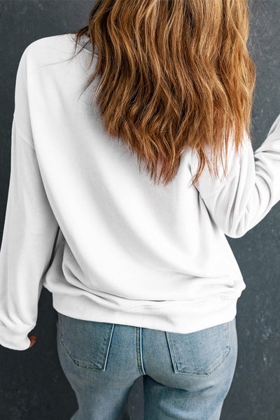 Women's Vintage Ribbon Tree Graphic Sweatshirt in Winter White