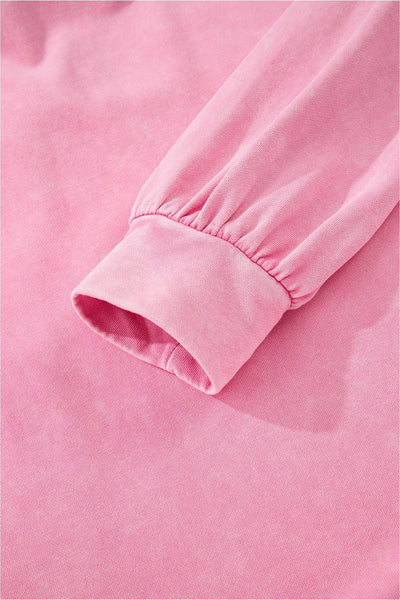 Women's Waffle Bow Mineral Wash Sweatshirt in Cotton Blend