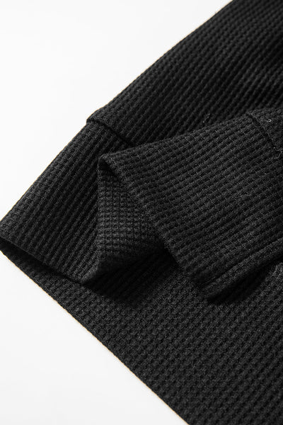 Women's Waffle Knit High-Low Oversized Pullover Hoodie