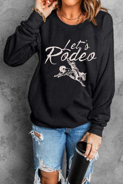 Women's Western Let's Rodeo Graphic Sweatshirt