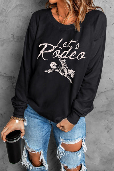 Women's Western Let's Rodeo Graphic Sweatshirt