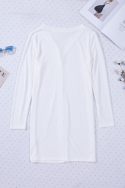Women's White Sequin Christmas Tree Cardigan with Button Front