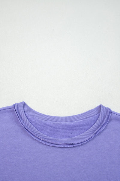 Women's Wisteria Floral Applique Relaxed Pullover Sweatshirt
