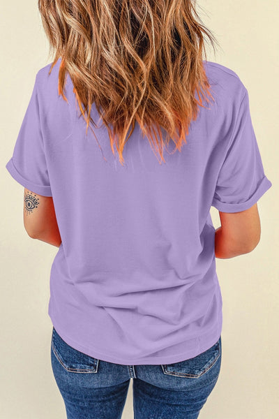 Women's Wisteria Mardi Gras Graphic Tee: Cotton-Blend Casual Top