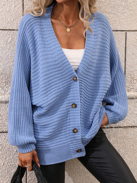 Women's V-Neck Button Cardigan