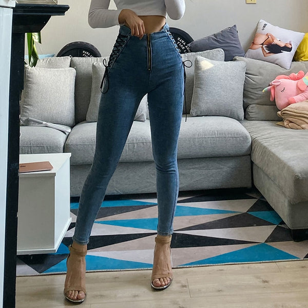 Side Lace Corset Jeans