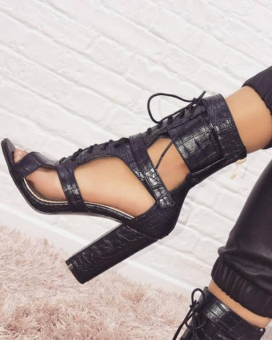 Ankle Strap & Lace Gladiator Heel