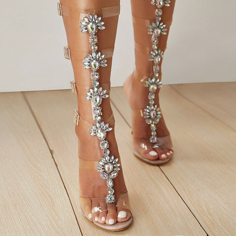 Crystal Strap Gladiator Heel