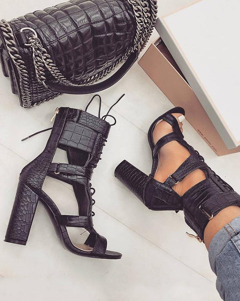 Ankle Strap & Lace Gladiator Heel