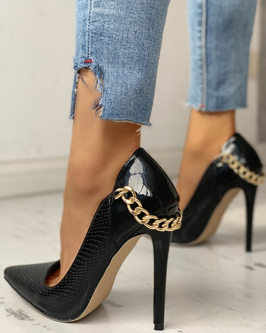 Chain & Print Stilettos