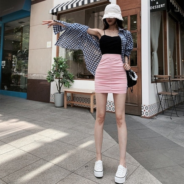 Pink Ruffled Mini Skirt